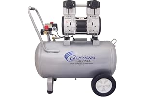 California Air Tools 15020C Powerful 2.0 HP Ultra Quiet and Oil-Free Air Compressor with Wheels, 15 Gallon Tank Capacity, 70 dB Noise Level, Electric, Portable