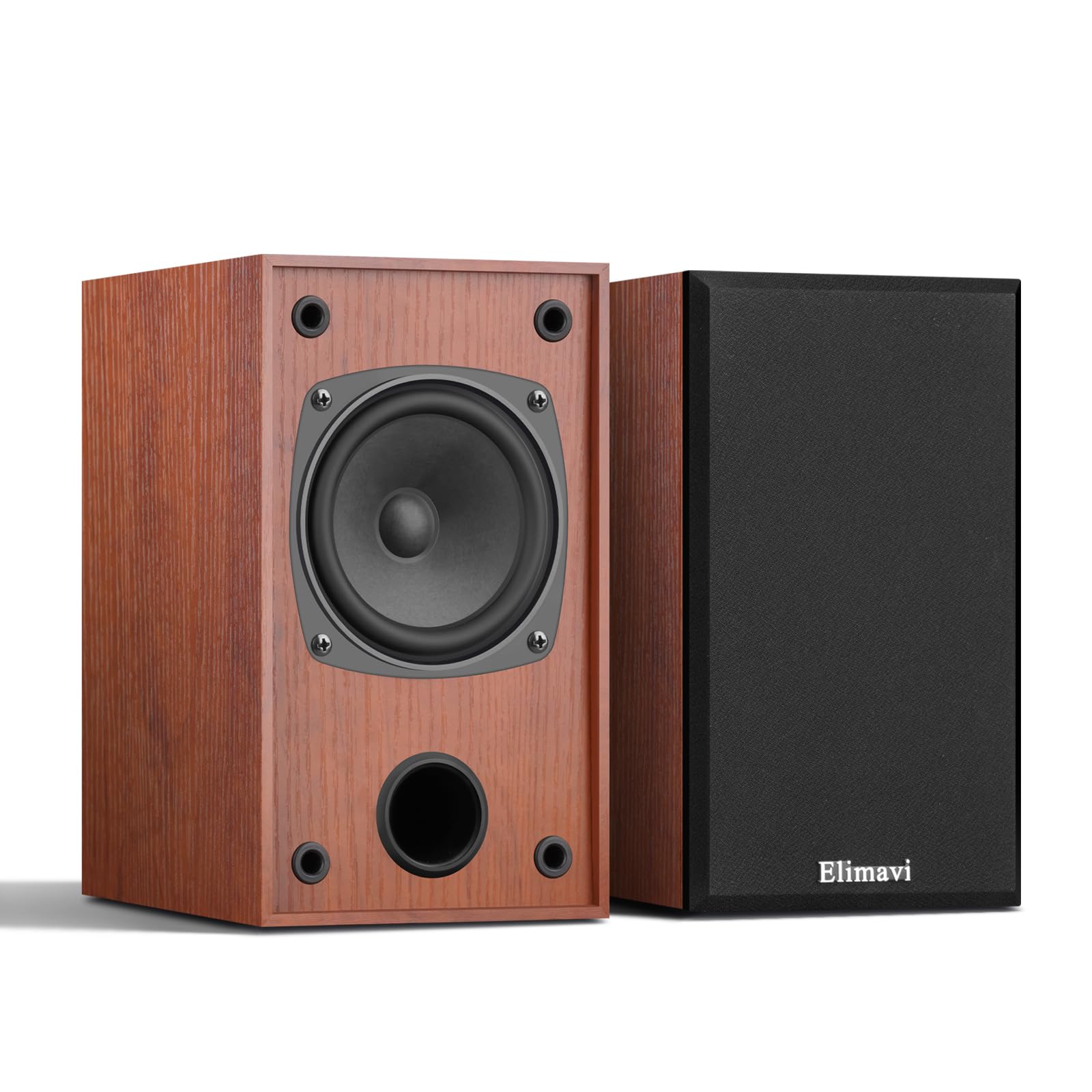 Photo 1 of Elimavi 30W*2 Passive Bookshelf Speakers for Record Players and Home Theater Systems, Midrange and High-Frequency Stereo Speakers, Indoor Rear Surround Speakers, Requires a Amplifier,Wood Grain Color