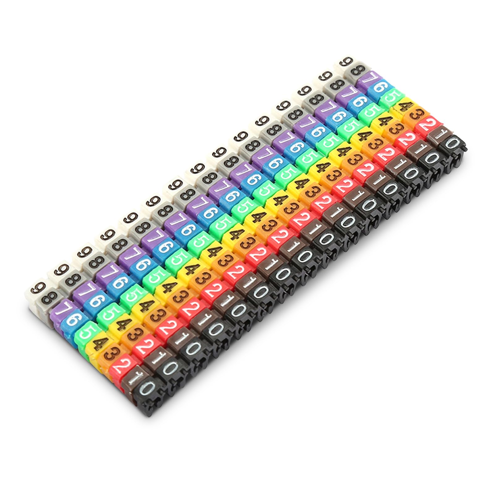 Wire Numbering Marker Colorful Wire Markers Number 0-9 Cable Markers Wire Number Labels, Clip-On Design Cable Marker Tube for Marking the Color-Coded Cables (150Pcs 1.5mm2)