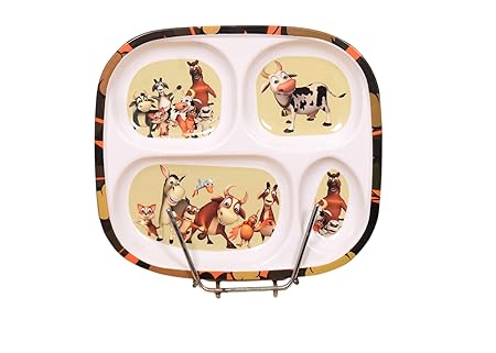 M. Plastic Center Multicolour Plates for Kids (Design 9)