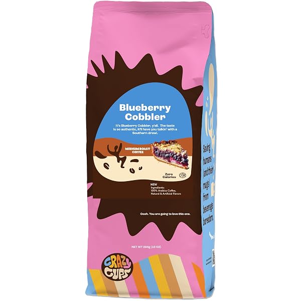 CRAZY CUPS FLAVORED GROUND BLUEBERRY COFFEE, BLUEBERRY COBBLER...