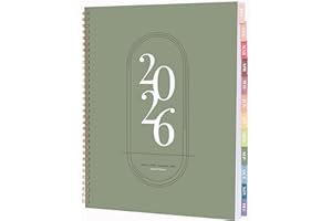 RILEYS & CO Rileys 2026 Planner, Agenda Planner With Weekly And Monthly View, Daily Agenda Book And Yearly Planners Calendar Book, Spiral Bound With Tabs, Notes, Goals And Holidays (Green, 8.5 x 11 in)