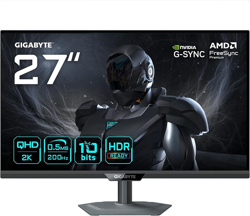 G27Q2 Monitor Gaming 27” 2K QHD - 2560 x 1440, 200Hz, 1ms, 350 cd/m², Compatibile G-Sync, FreeSync Premium, HDR10, HDMI 2.0, DisplayPort 1.4