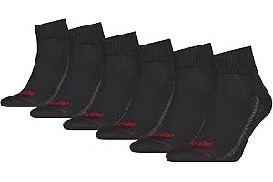 Levi's mens 6-pack Quarter Crew Socks, Lightweight, Arch Support & Mesh VentilationSocks