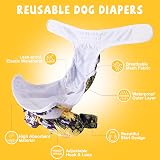 COMSLE Dog Nappies Female Large 3 Pack Adjustable Reusable Diapers view 3