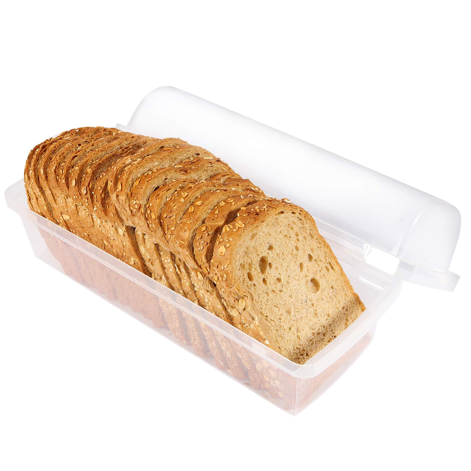 Youngever Plastic Bread Container, Bread Storage Bin, Re-usable Bread Box for Countertop, Plastic Bread Bin