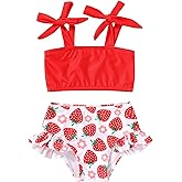 YOUNGER TREE Toddler Girls Two Pieces Swimsuit Color Block Stripe Swimwear Summer Beach Bathing Suit 18M-5T