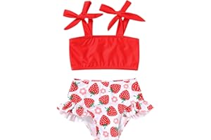 YOUNGER TREE Toddler Girls Two Pieces Swimsuit Color Block Stripe Swimwear Summer Beach Bathing Suit 18M-5T