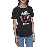 Karl Lagerfeld Womens Soft Everyday Logo Casual T-Shirt