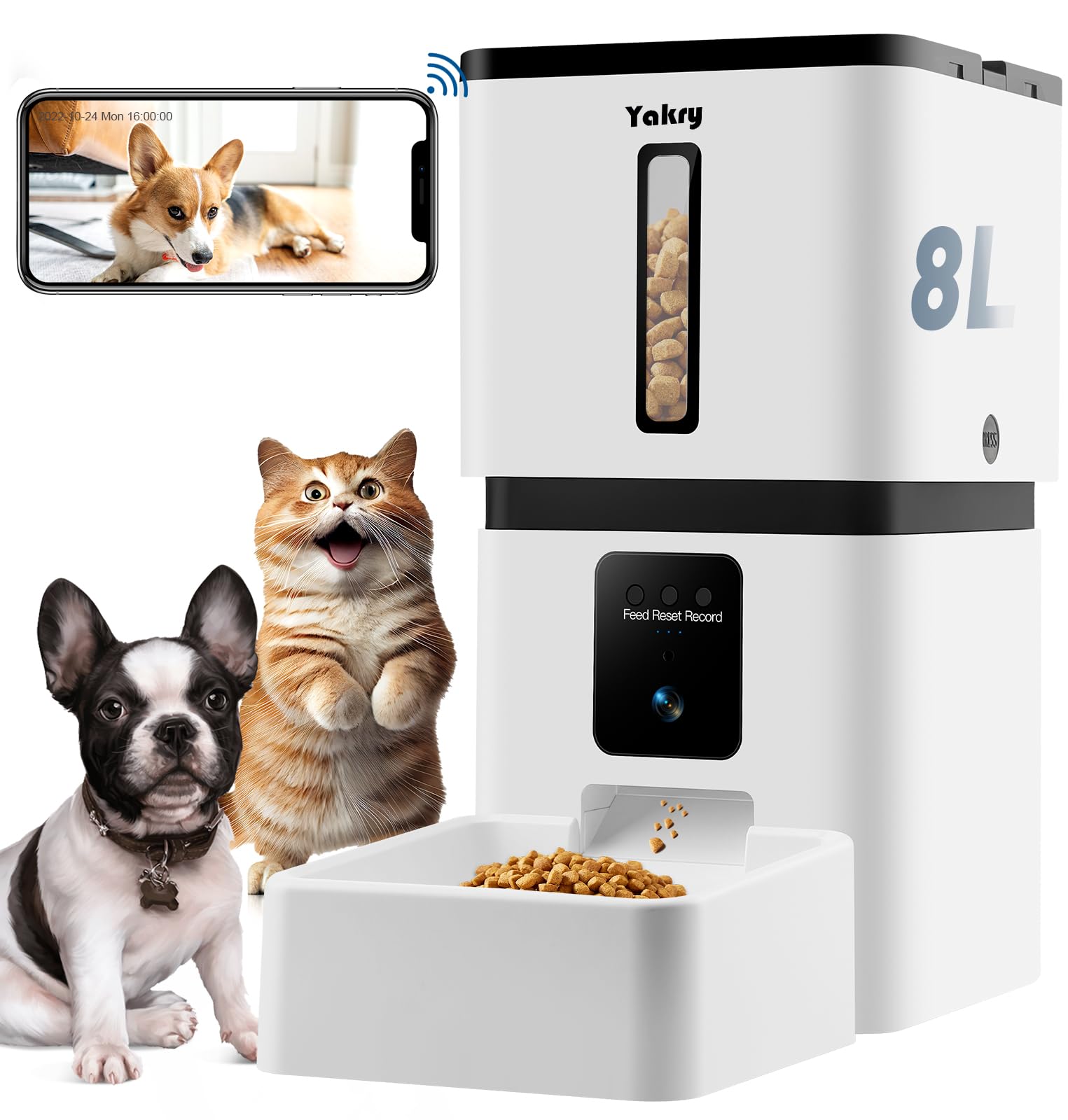 Photo 1 of Automatic Dog Feeder with Camera WiFi: 33 Cups 5G App Control Easy Setup Cat Food Dispenser - HD 1080P Video Recording Timed Pet Feeder for Cat Dog Small-Pet