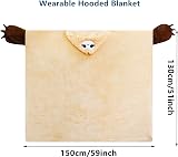Shoppawhile Sloth Hooded Blanket for Women Soft Warm Fluffy 59 x 51 in view 6