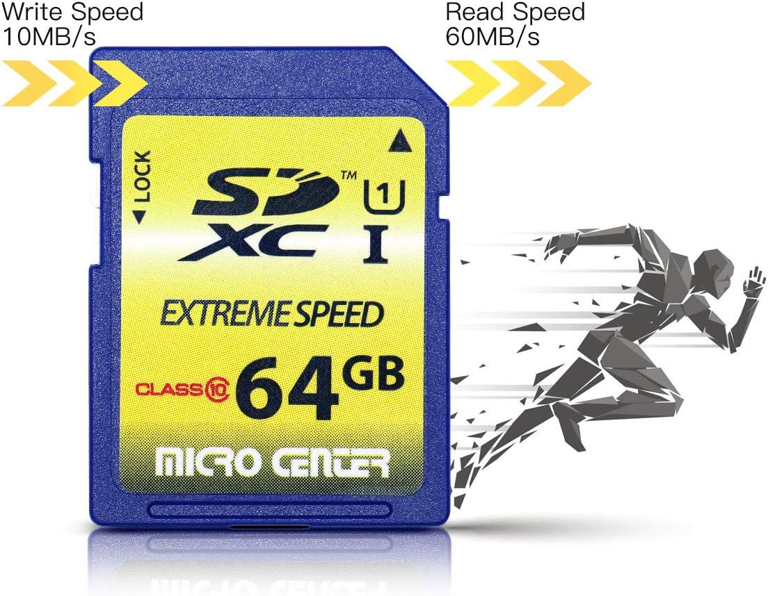 Micro Center 64GB SD Card Class 10 SDXC Flash Memory Card (2 Pack): Computers & Accessories