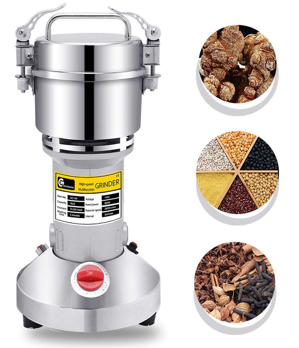 CGOLDENWALL 300g Electric Grain Mill Spice Herb Grinder Pulverizer