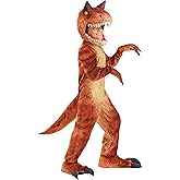 Carnotaurus Dinosaur Costume for Kids - Jumpsuit, Headpiece, Tail, Clawed Hand & Shoe Covers - Jurassic Halloween Outfit