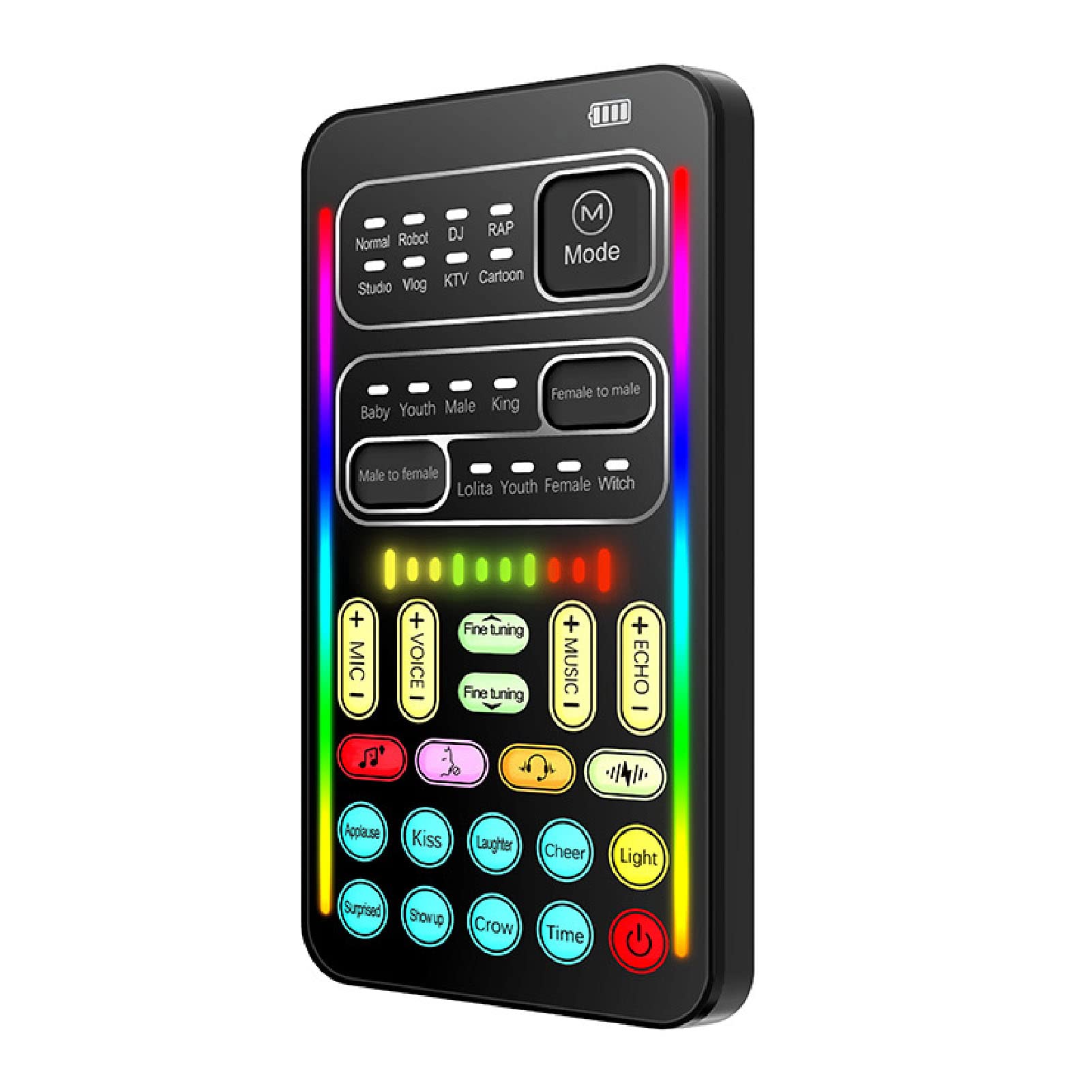 Handheld Voice Changer, Voice Changer for for Gaming Voice Disguiser, 8 Sound Effects, Live Broadcast Sound Card for Phone Computer Laptops PC