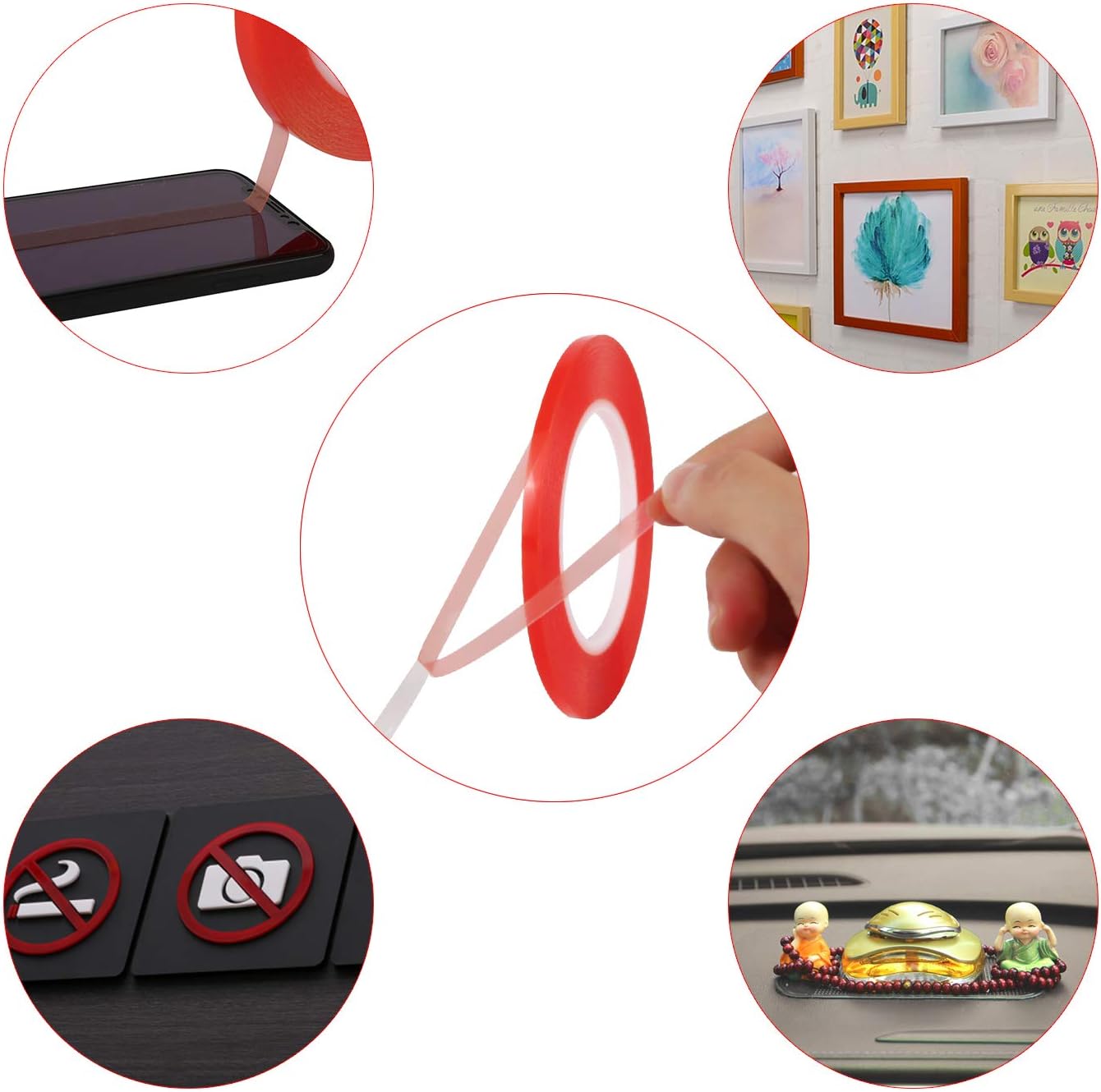 Double Sided Adhesive Tape Kaisiking 5mm / 10mm x 25M Heat Resistant High Adhesion Transparent Acrylic Tape, LCD Screen Repair Sticker for Cell Phone Touch Screen Repair: Home Improvement