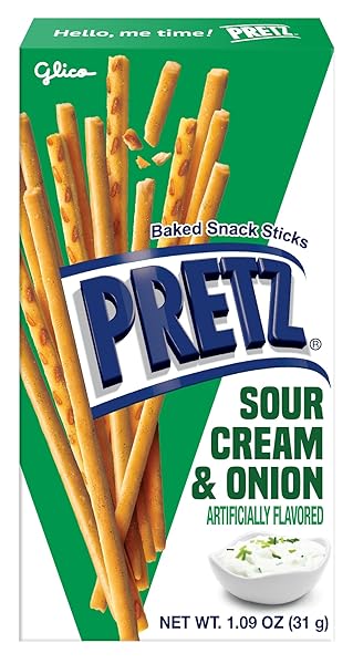 GLICO PRETZ SOUR CREAM & ONION, 1.09 OZ (PACK OF 10)