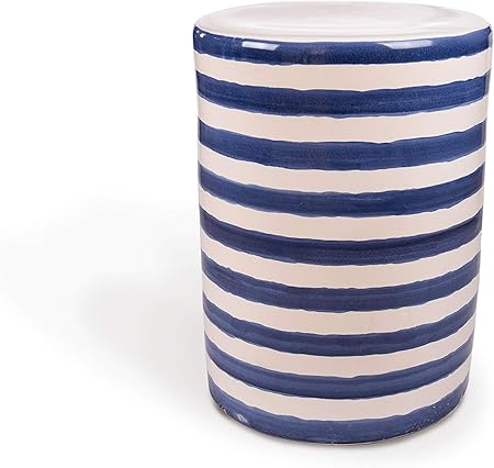 Amazon Com Leisure Made 569004 Clara Ceramic Side Table One Size Blue And White Garden Outdoor