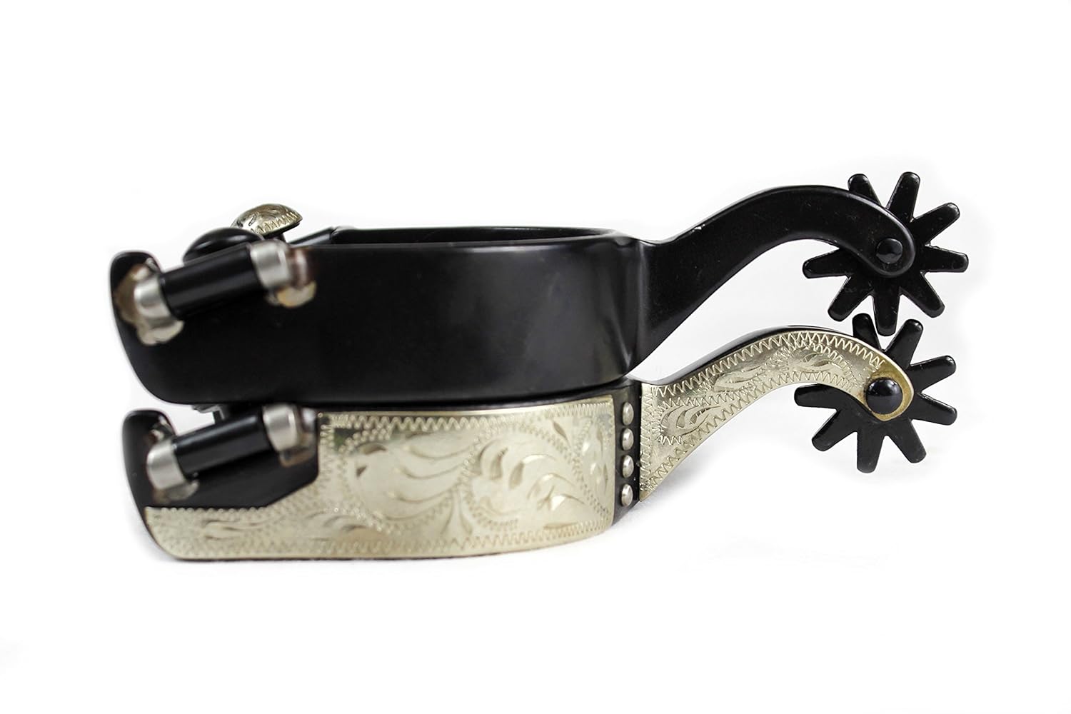 Outdoor Sports Adult Western Saddle Horse Spurs Antique Brown w/ Silver