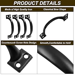 Zorveiio 10Pcs 4” Metal Door Handles Bow