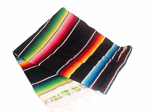 Negro brillante manta mexicano manta sarape siesta Premium ...