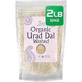 Jiva USDA Organics Urad Dal (Split Matpe Beans) 2 Pound - NEW Packaging!