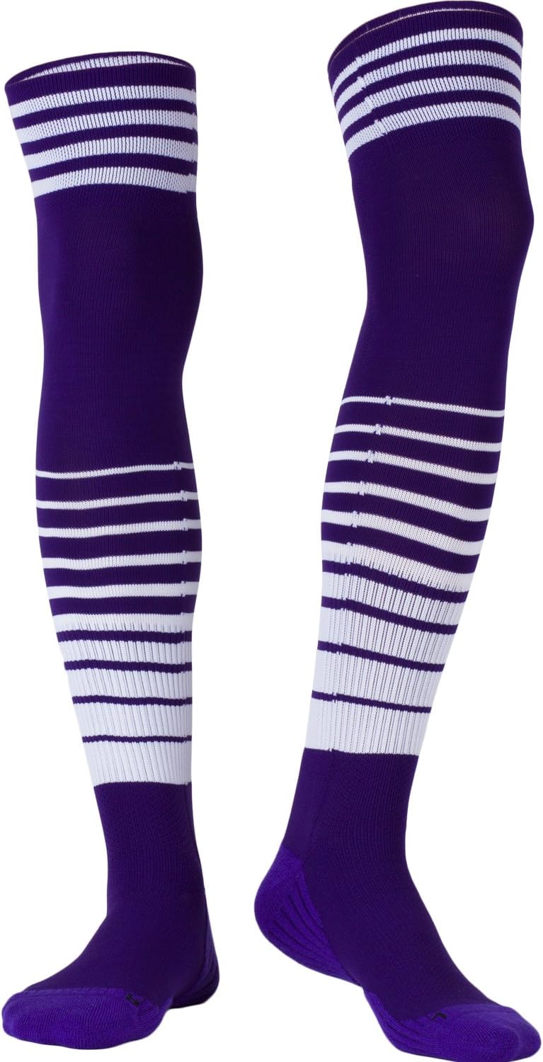 Fracer Men's Stripe Over Knee High Socks Football Soccer Team Socks