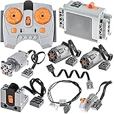 Cobers 9Pcs Power-Function Kits Set Compatible with Major Brand Technic-Parts Motor-Set IR Receiver Adjustable Speed Remote-C