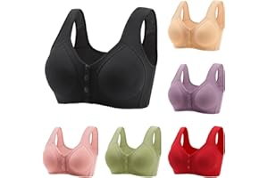 GAEXIA Daisy Bra, Daisy Bras for Older Women, Daisy Bra for Seniors Front Closure Sports Bra Comfort Easy Close Wireless Bra