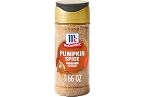 McCormick Finishing Sugar, Pumpkin Spice, Limited Edition, Sweet Blend of Warm Pumpkin Spices, The Perfect Finish for Cookies, Muffins, Pancakes, Bread, and More, 3.66 oz