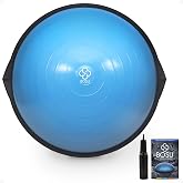 Bosu Balance Ball Exercise Trainer, Home Gym Equipment w/Guided Workouts &amp; Pump, 26" Inflatable Fitness Platform for Strength Training, Standing, Balancing, and Core Workout
