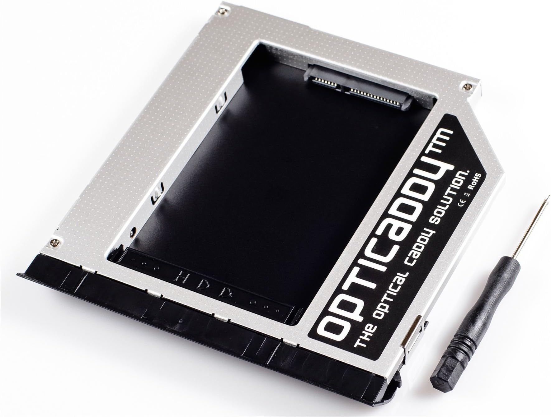 Opticaddy© SATA-3 HDD/SSD Caddy with Quick Release Mechanism for DELL Latitude E6220, E6320, E6420, E6520, E6230, E6330, E6430, E6430s, E6520, E6530 with Opticaddy OptiSpeed Technology - replaces optical drive (original Opticaddy adapter)