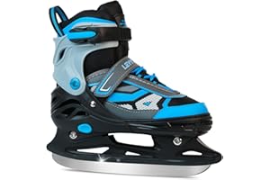 LEVYTEMP Adjustable ice Skates for Kids Boys Girls, 4 Size Triple Protection Beginner Figure Blades with Ankle Support for Outdoor and Rink