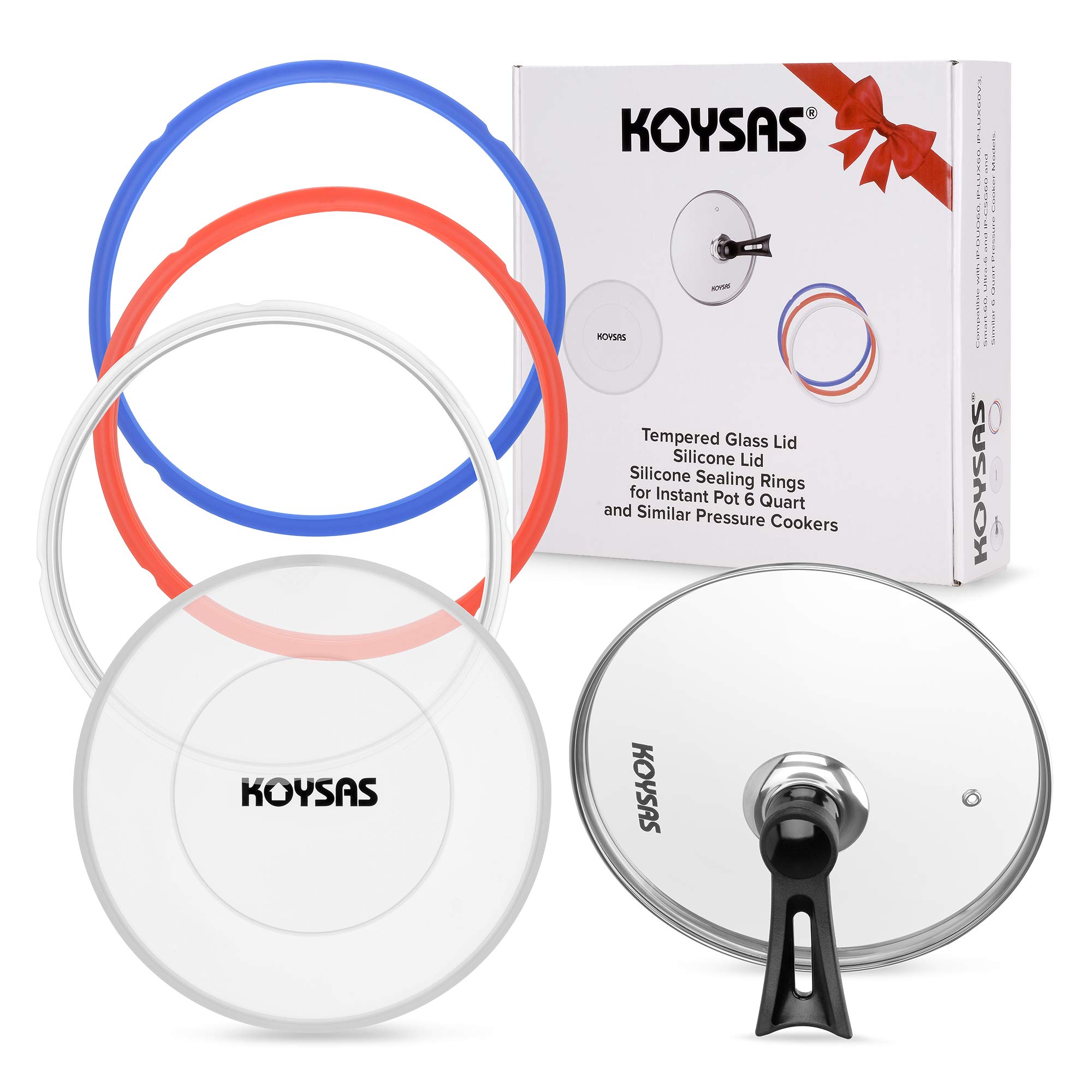 Koysas Tempered Glass And Silicone Lids Compatible With Instant