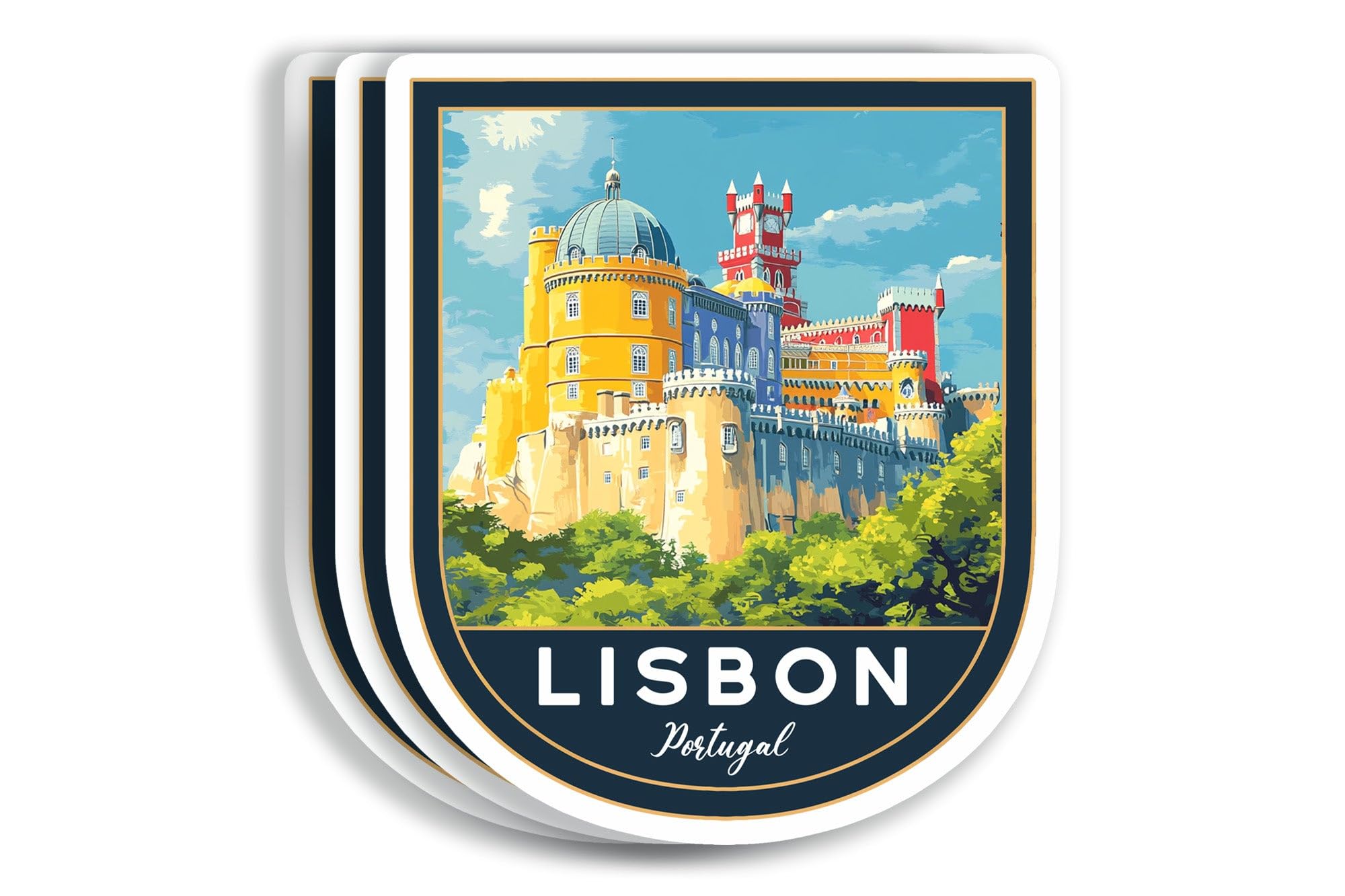 Photo 1 of (3 Pcs 3X3) Lisbon Portugal Stickers - Lisbon Travel Sticker - Portugal Travel Gift - Lisbon Souvenir - Decals for Luggage - Suitcase - Scrapbook - Laptop - Water Bottle