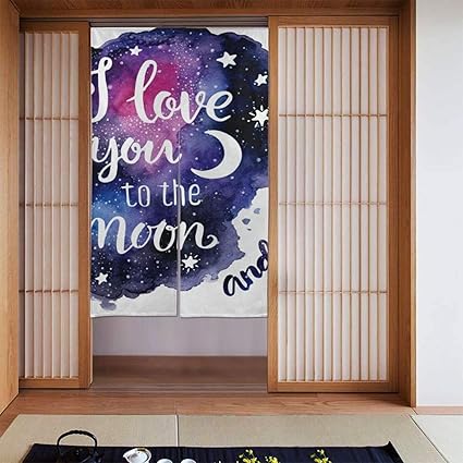 Amazon のれん おしゃれ 目隠し 暖簾 和風 彼女へのプレゼント 恋人 彼氏 星空 個性的 白地 玄関カーテン ロング 遮光 断熱防寒 間仕切り のれん 玄関 キッチン リビング 飲食店 出入り口 幅86cm 丈143cm のれん オンライン通販