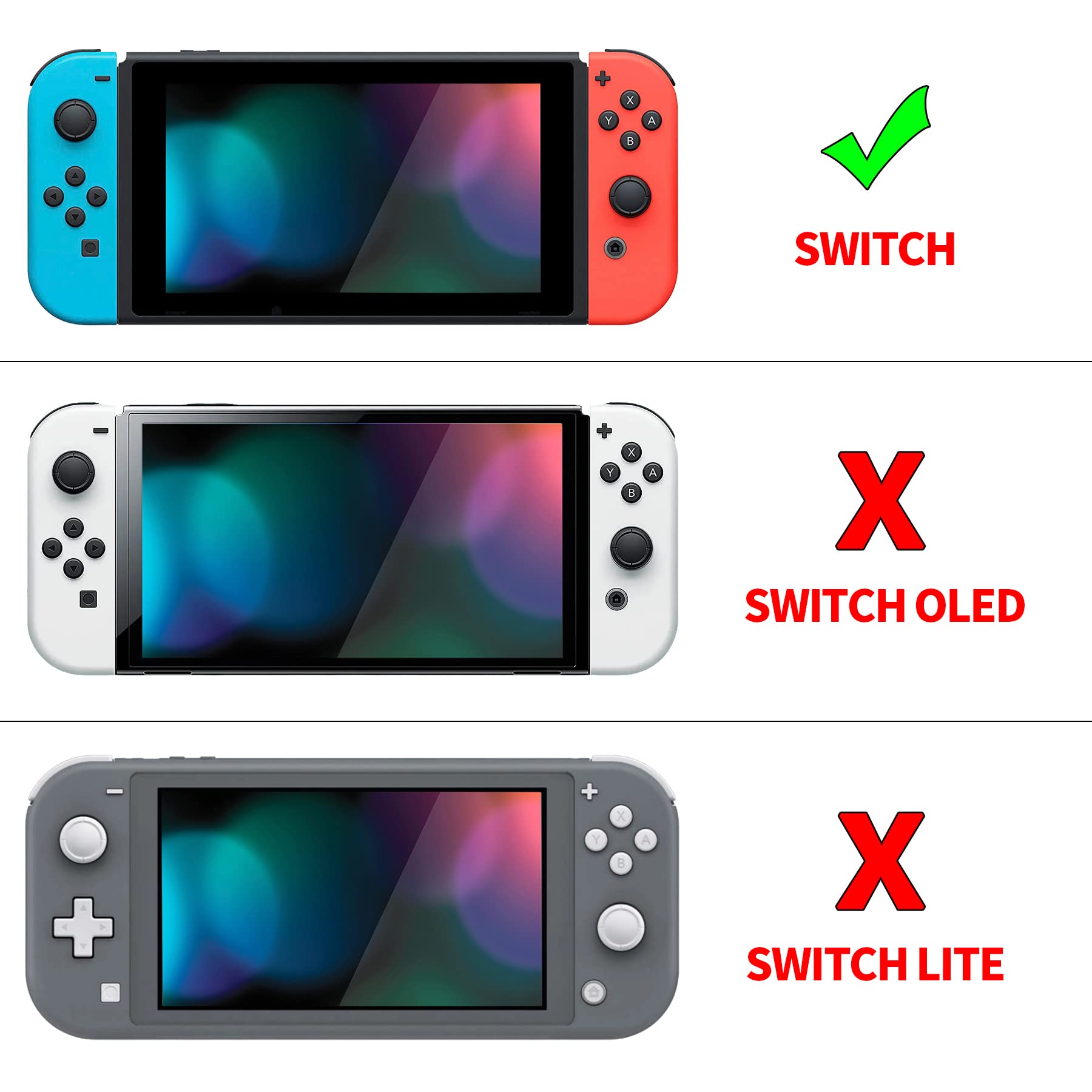 PlayVital AlterGrips Ergonomic Grips Cover for Nintendo Switch, [2 Design] Interchangeable Comfort Dockable Protective Case with Screen Protector & Thumb Grip Buttons Caps - Classics SNES Style