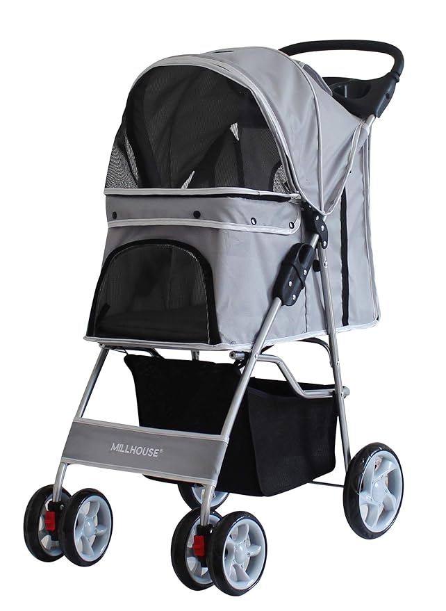 Millhouse Pet Travel Stroller Dog Cat Pushchair Pram Jogger Buggy With