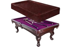 I COVER iCOVER Outdoor Pool Table Cover Waterproof Heavy Duty Leatherette Covers for Billiard Tables 8 Feet Brown