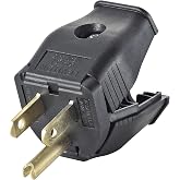Leviton 2-Pole, 3 Wire Grounding Plug, 3W101-E, Black