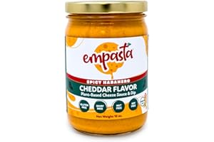 Empasta Vegan Cheeze Sauce – Dairy-Free, Gluten-Free, Nut-Free, Soy-Free – Creamy, Easy Melt, Low-Calorie Cheese Sauce Alternative for Dips, Pasta, Nachos, Burgers, Veggies & More – 12oz sustainable jar (Spicy)