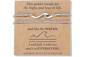 SAM & LORI Anklets Ankle Bracelets for Women Waterproof Anklets Bestie Sister Best Friend Birthday Gifts Beach Jewelry Adjustable Stainless Steel