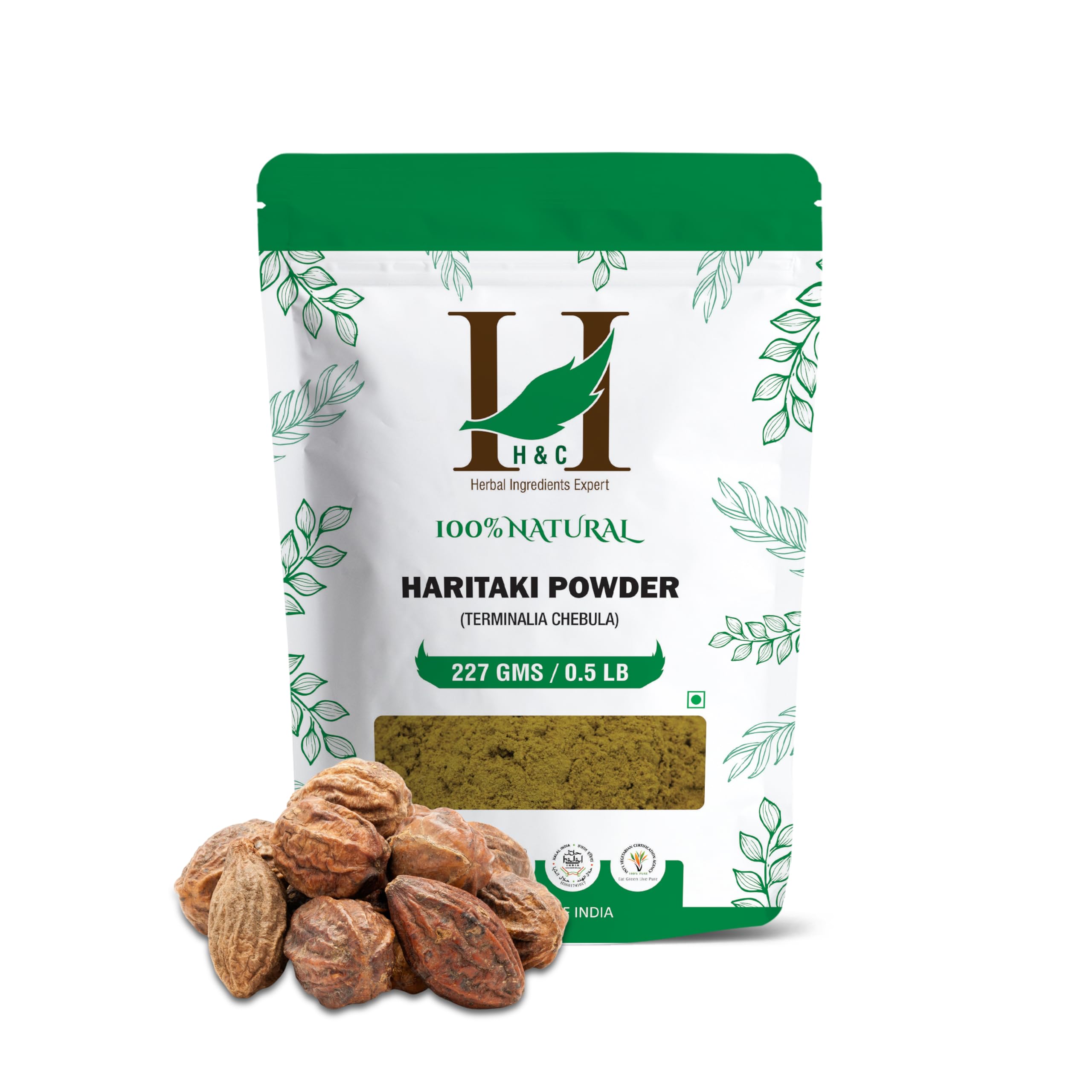 Natural Haritaki Powder (Terminalia Chebula) for Good Digestion 0.5 LB / 8 oz (227 GMS)- Processed in FDA Registered Facility