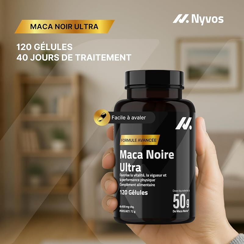 Maca Noire Ultra Extra Forte 50.000 mg Équiv. (100:1) par Dose - 120 Gél. — photo 7 sur 8