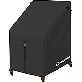 Porch Shield Patio Stackable Chair Covers - Waterproof Outdoor Stack of Chair Cover - 27W x 33D x 46H inch, Black