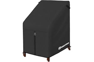Porch Shield Patio Stackable Chair Covers - Waterproof Outdoor Stack of Chair Cover - 27W x 33D x 46H inch, Black