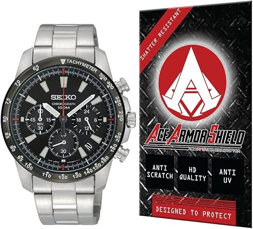 Amazon Com Ace Armor Shield Shatter Resistant Screen Protector For The Seiko Watch Chronograph Ssb031pc Men With Free Lifetime Replacement Warranty