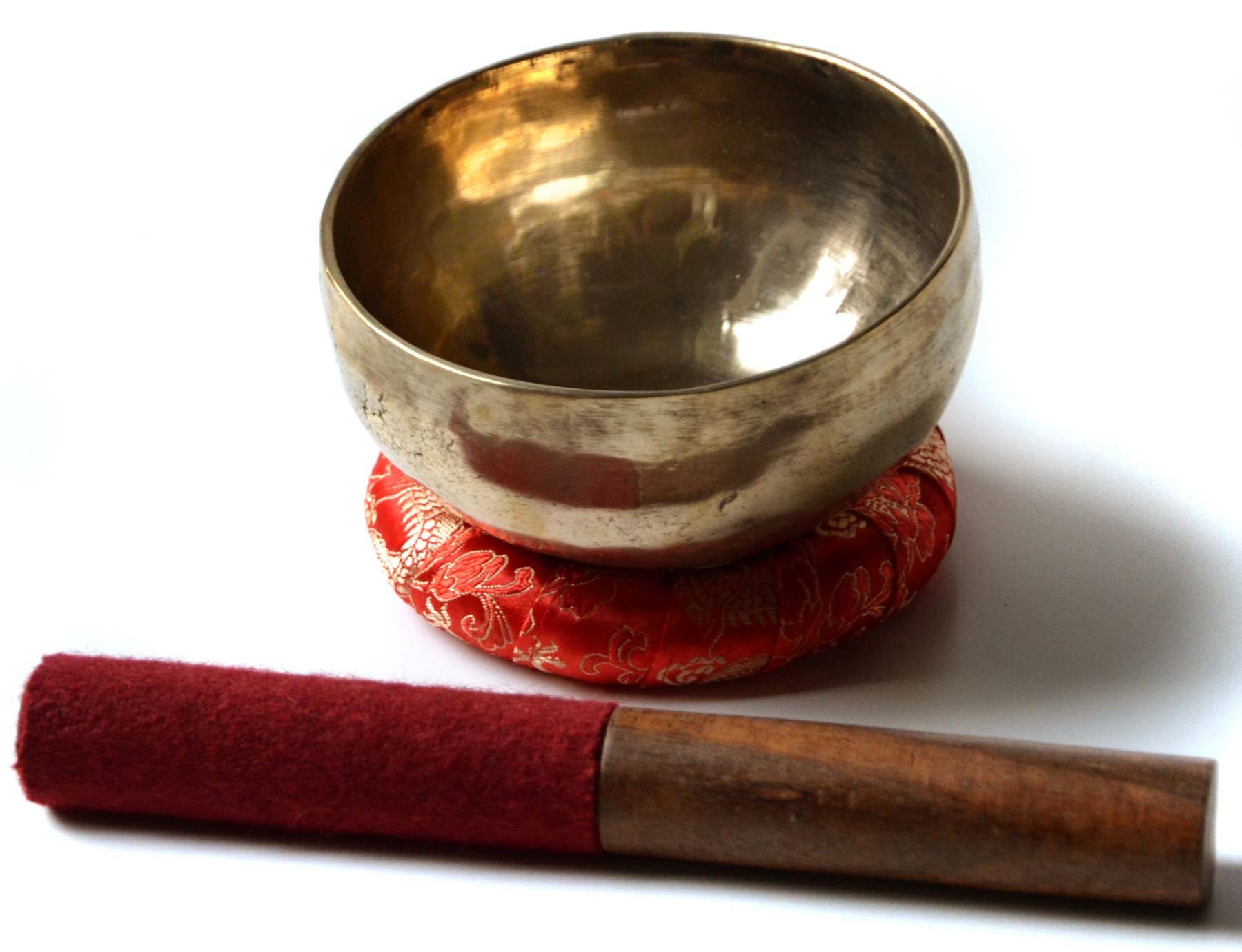 BUDDHAFIGUREN Singing Bowl Handgedengelt 350 g 400 g with Accessories Set