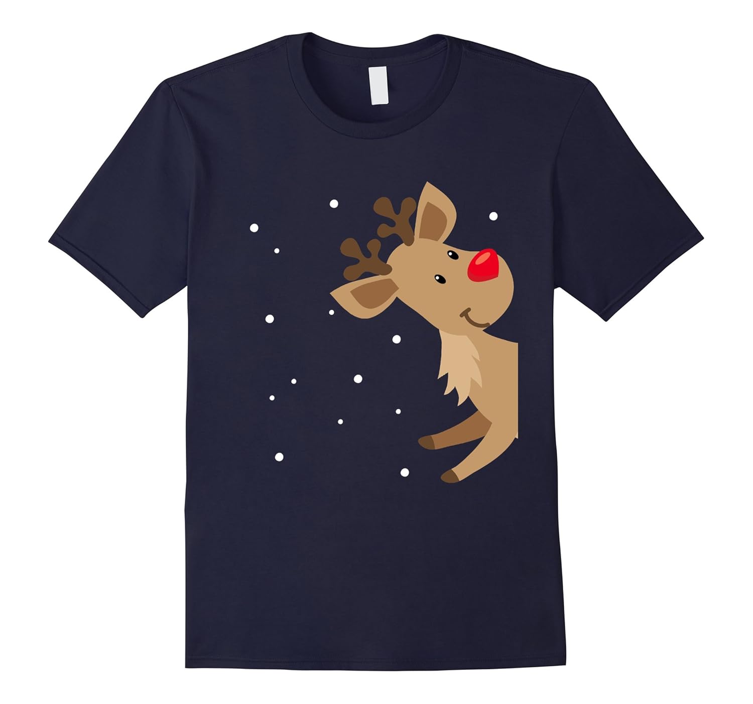 Cute Reindeer Christmas Matching Couple T-Shirt-Rose