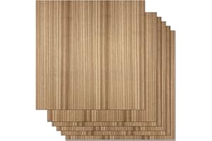 PRO FLEX Proflex Zebrawood Plywood 6pcs, 1/8" x 12” x 12” Real Wood Plywood Sheets Premium “A” Grade with Smooth Sanded Finish, Perfect for Laser Cutting & Engraving, Crafts, and DIY
